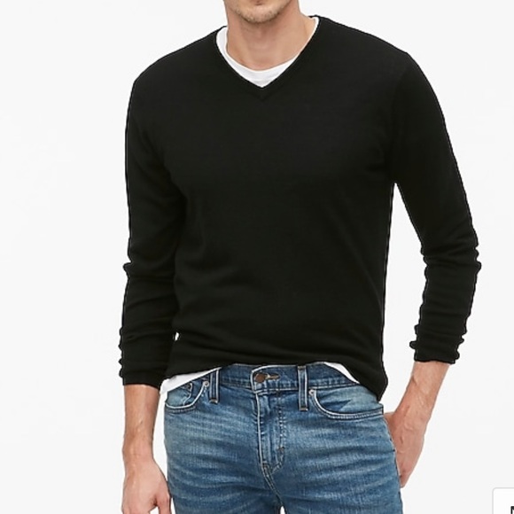 J. Crew | Sweaters | J Crew Mens 0 Merino Wool Black Vneck Sweater Size  Large | Poshmark